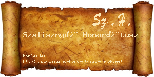 Szalisznyó Honorátusz névjegykártya